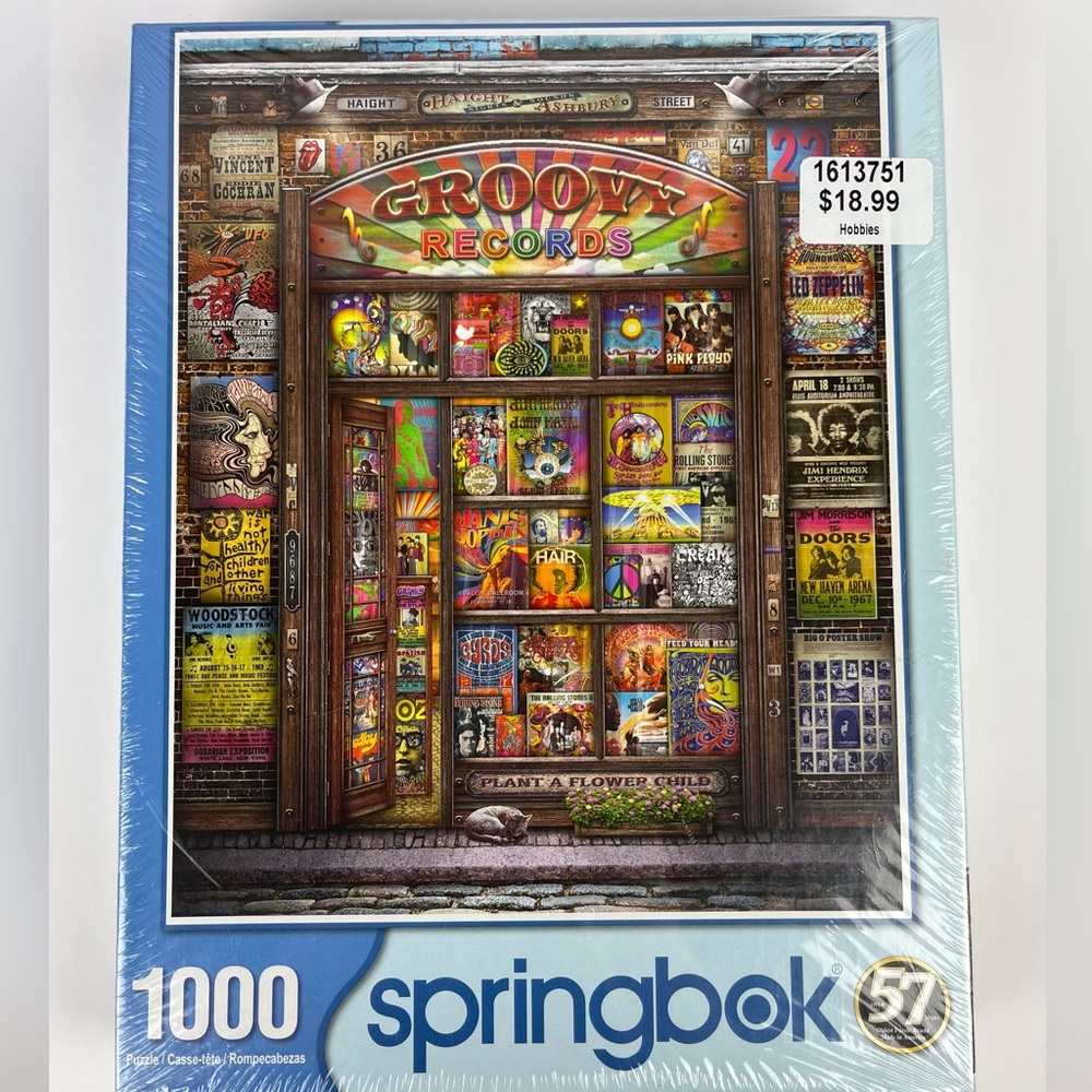 Springbok Groovy Records 1000 pc Jigsaw Puzzle Sealed box NWOT